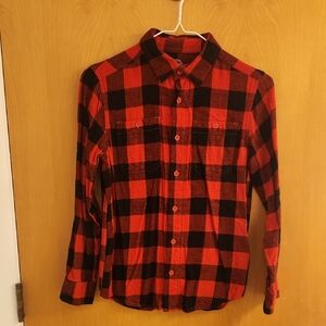 Red and Black Plaid Boys Shirt